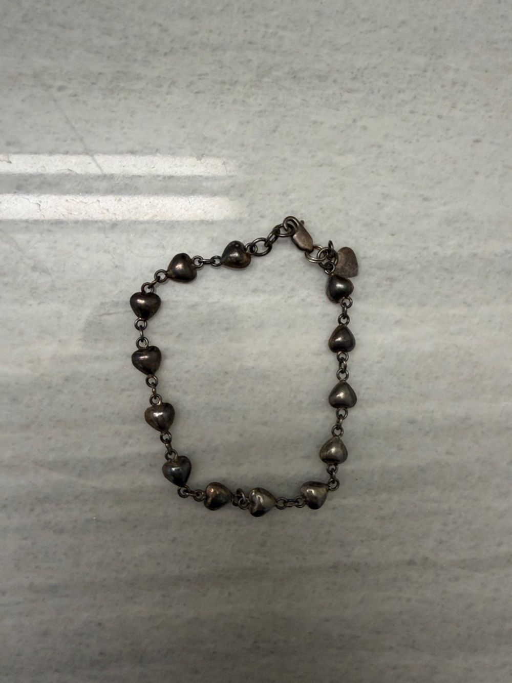 Vintage Tiffany’s Sterling Silver Heart Link Bracelet - Silver